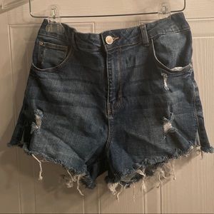 DARK BLUE DENIM JEAN SHORTS